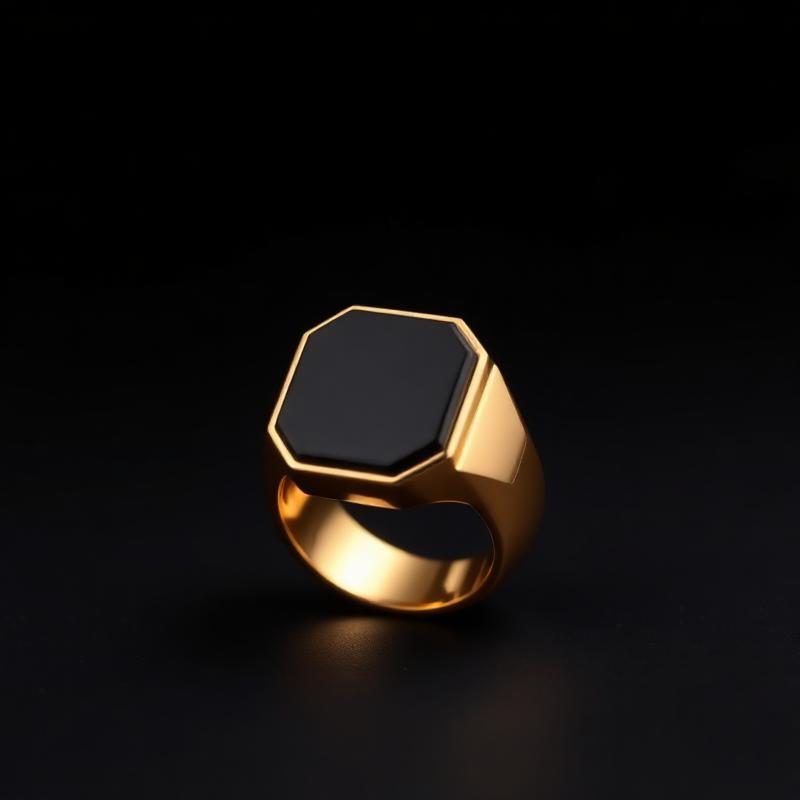 Chevalière Onyx Noir