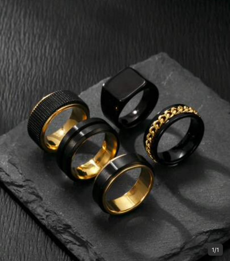 Coffret Bagues Noir & Or